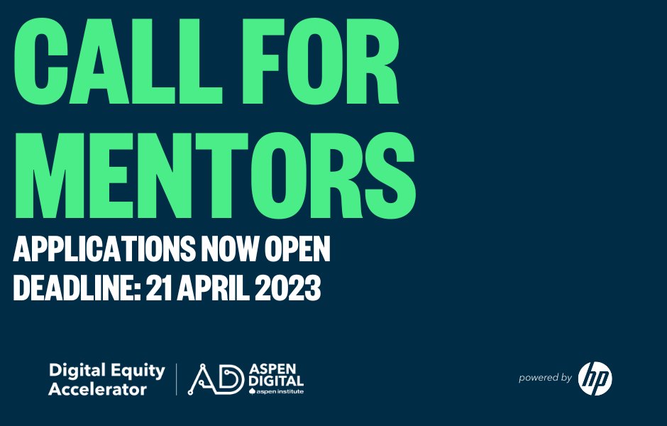 OPPORTUNITY: Open call for Mentors to join the Faculty of the Digital Equity Accelerator! Mentors will be matched with an #NGO working to advance social and economic justice through our Accelerator.
Learn more about duties/role &amp; apply: bit.ly/3o8tL6I #mentorship #SDGs