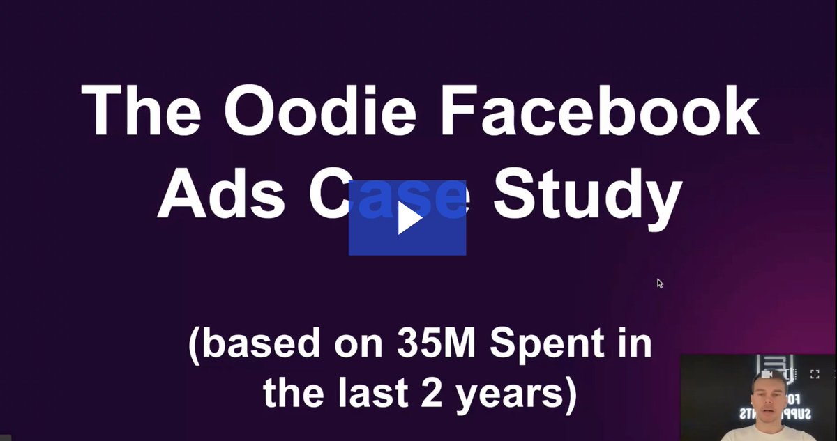 IstvanicMarin's tweet image. FB Ads Case Study: The Oodie
I’ve created a 45-min video that breaks down the exact setup of The Oodie FB ad account with +35M in spend and 3+ ROAS
> account structure
> optimization
> testing & scaling frameworks
> winning ads
> golden nuggets
Link to the full video below