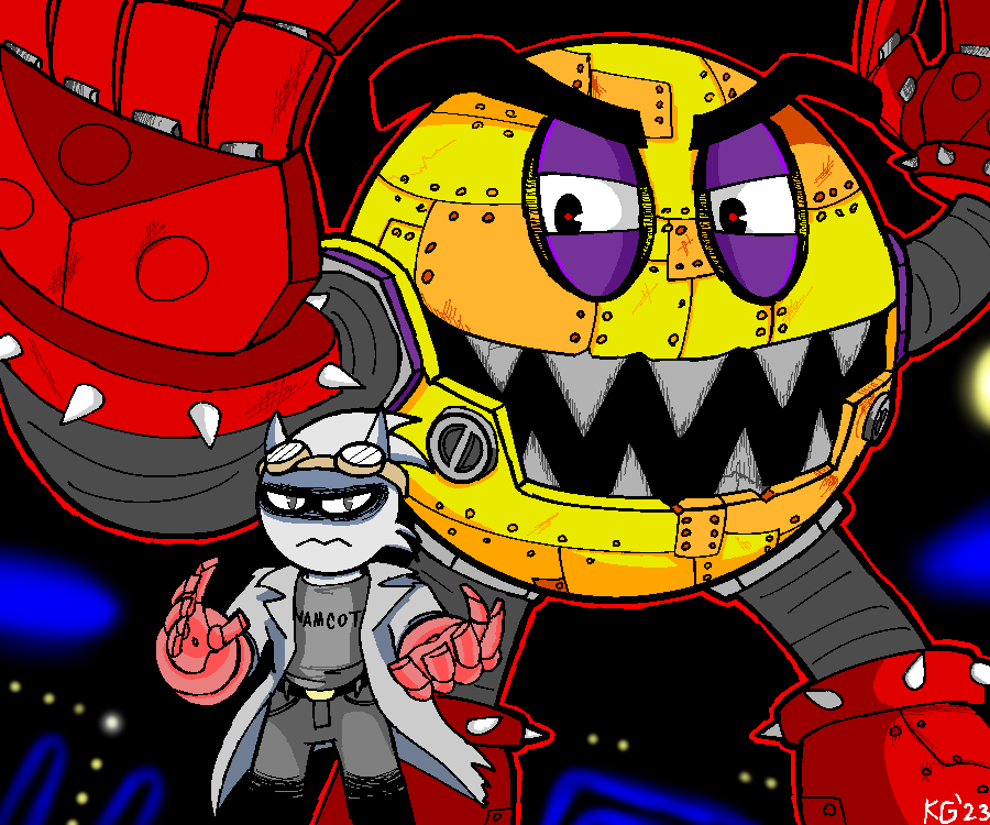 kgn000_'s tweet photo. #PacManWorldRePac #TocMan #PacManAU
Next up is Orson, AKA Toc-Man. Honestly, his design in RePac went hard, so I changed nothing.
Fun fact: Orson and Pac-man were childhood friends that drifted apart. Knowing this, I designed Orson to look bitter, tired and sad. Poor child... https://t.co/tcAXjkt5Ga