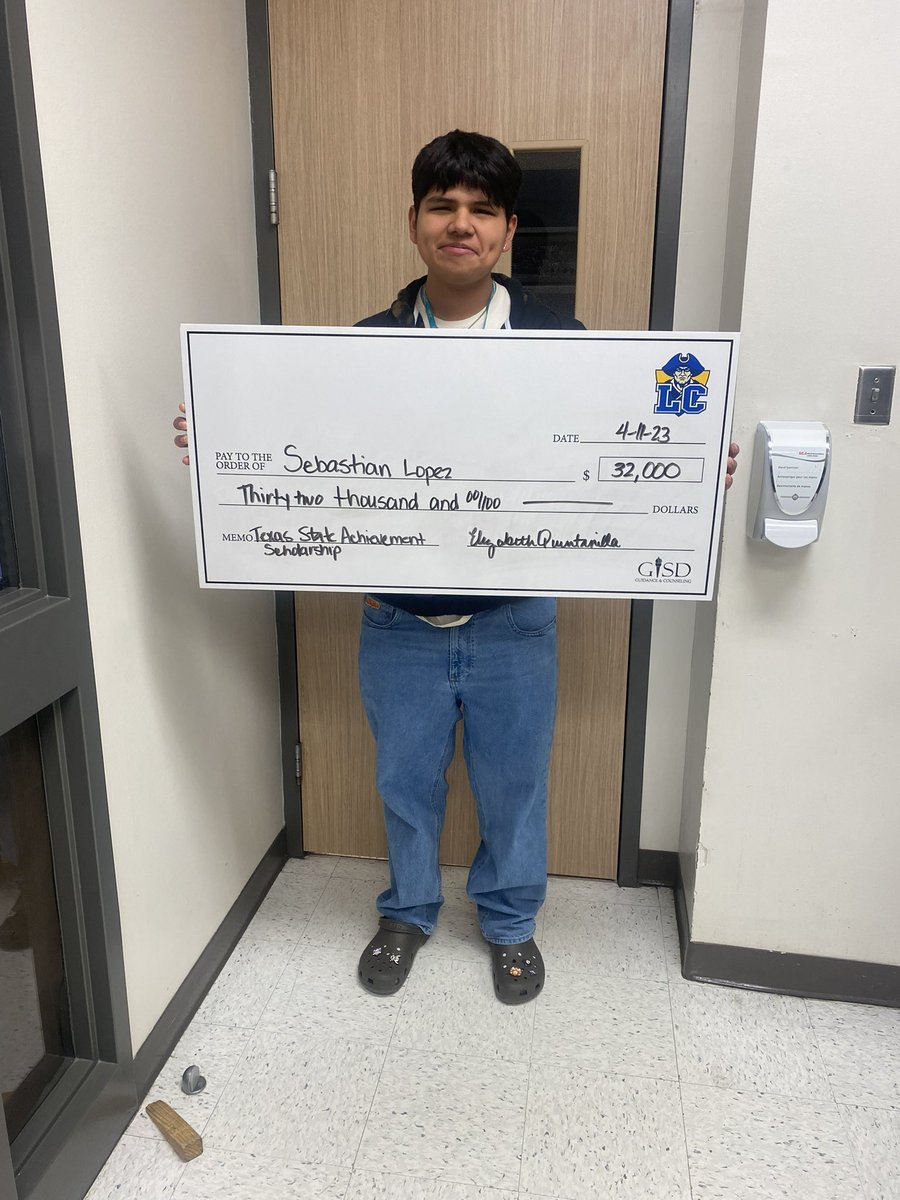 LC_Counselors's tweet photo. Sebastian Lopez scored an awesome scholarship from @txst ! 

#GISDEffect #Lakeviewscholarship https://t.co/57qz6aA9o6