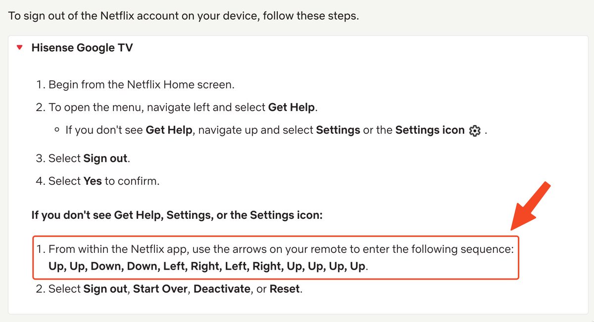 TIL you have to almost use the Konami Code to sign out of Netflix on smart TVs