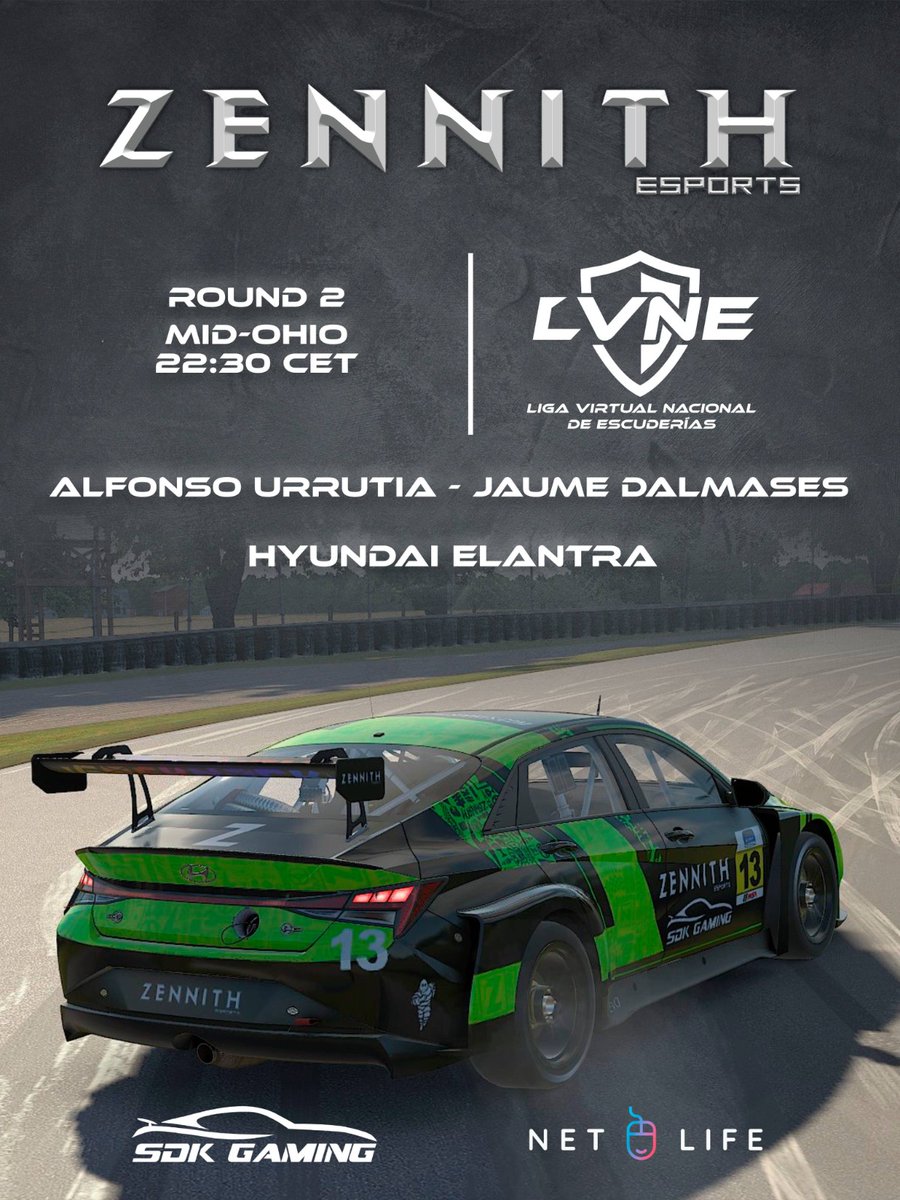 🏆LVNE 2023🏆
 🥇1ª DIVISIÓN🥇

 ¡Segunda carrera de la temporada!
 ¡1ª División de  #LVNE2023!  
📌🇺🇸Mid-Ohio 
⏰22:05h Hora Peninsular
📺twitch.tv/advncesic

 Dos pilotazos! <a href="/jaume_dalmases/">Jaume Dalmases</a> <a href="/pochoattack/">Kira Wolf</a> 

#GASKNOCK #KRYPTONITE <a href="/NetLifeGaming/">NetLife Gaming</a> <a href="/SDK_GAMING_/">SDK Gaming</a>