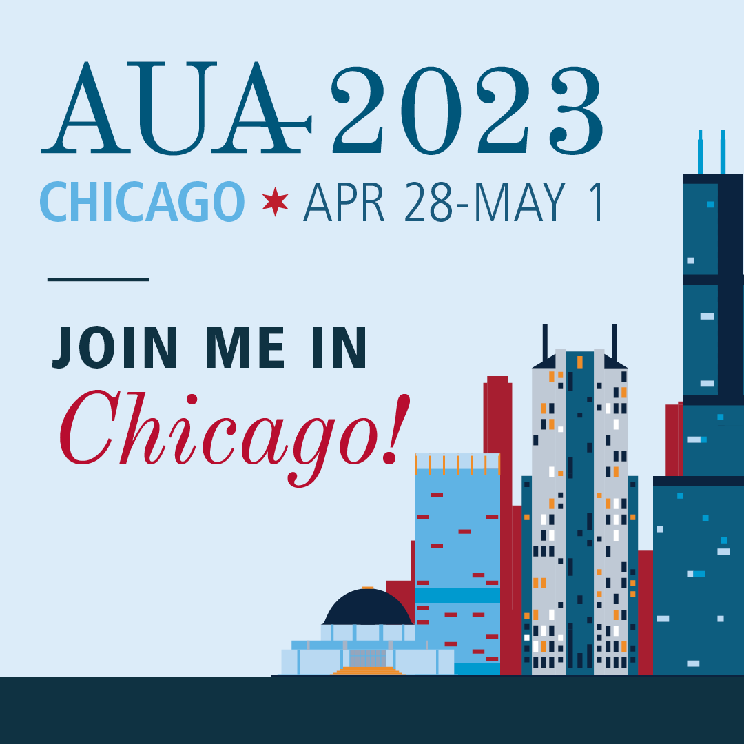 Would love to see you in the Chi for this year's conference #UroSoMe #URMinURO #AUApril23