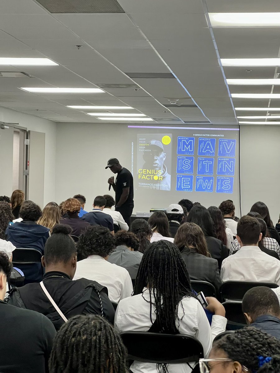 DrDonApplyrs's tweet photo. @torrancehampton leading a session titled after his book, “Genius Factor: Make Your Passion Your Paycheck” in a packed room of students at the Mega NAF Student Industry Conference. @NAFCareerAcads @NAFMiami @MDCPS #MDCPSFutureReady https://t.co/OT09V0HwJC