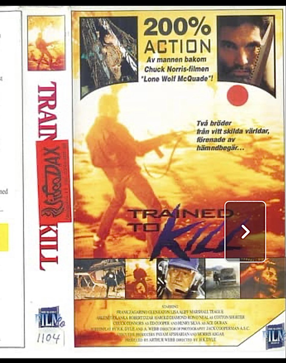 MarshallRTeague's tweet photo. NOTHING lost in this #Teagueslation
it’s 200% #Action #Film
#TrainedToKill w #FrankZagarino #RobertZDar
#TeagueTuesday
#Teaguedasterdly deeds ..done dirt cheap 😏
Thx @al_tran @PkItVhUAtj2teDL AWEsome movie poster find
& @IMDb Swedish film cover pic👍 https://t.co/n7o6FhrX0E