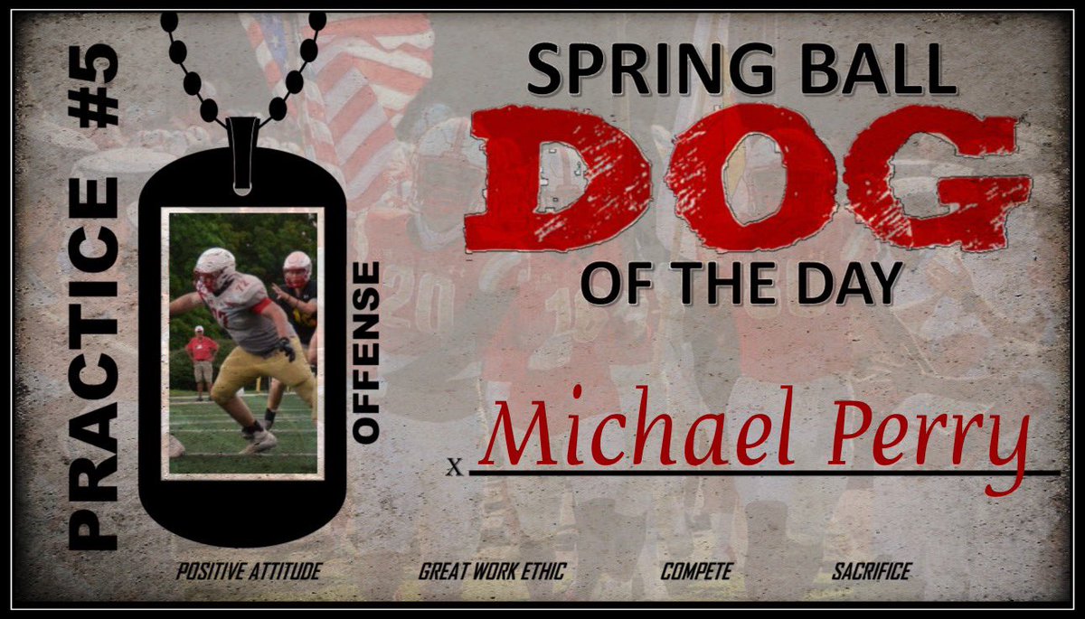 VMI_Football's tweet photo. Big shoutout to @mjperry03 for being named Spring Ball Offensive “Dog of the Day” #RahVaMil #AllIn https://t.co/nuxNmOFws5