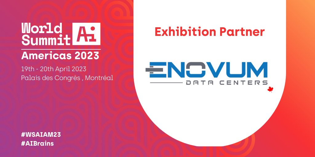 Please put your hands together for @EnovumDC who has just joined us as an Exhibition Partner for #WSAIAM23 (19-20 April, Montréal)🎉🎉🎉 

Join Enovum in #Montréal NEXT WEEK🙌   hubs.li/Q01KZRGh0 #BYOBrains #artificialintelligence