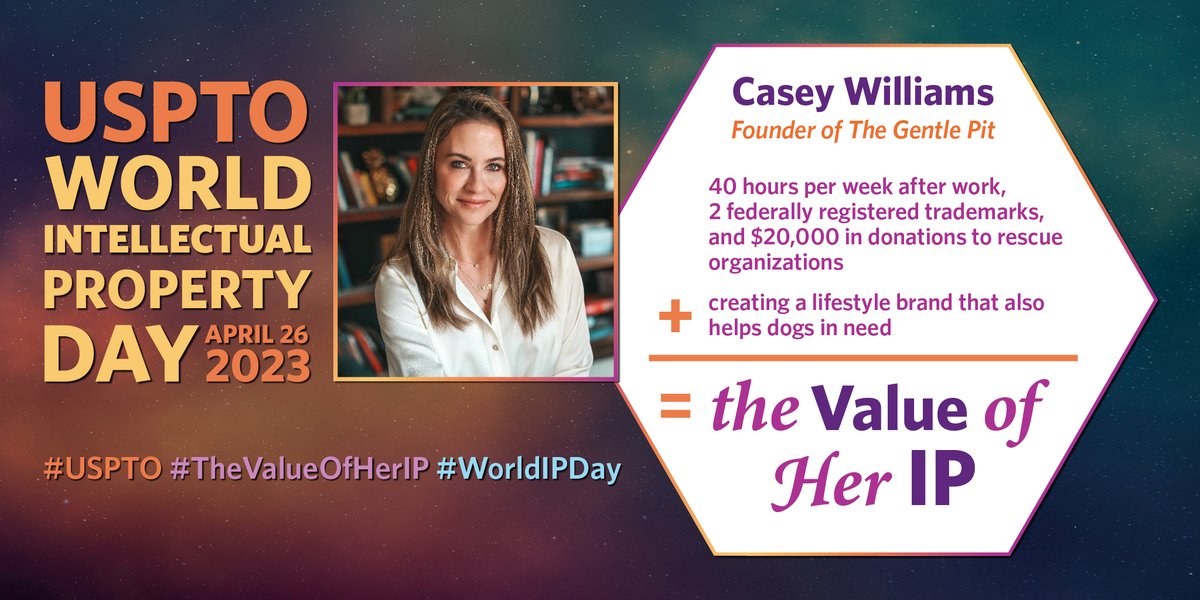 uspto's tweet photo. Entrepreneurship was Casey Williams' calling, and she knew a federal trademark would protect the company she worked so hard to build. “IP represents someone’s life work,” she said. “It’s a good feeling to know you’re protected.”

#TheValueOfHerIP #TrademarkTuesday https://t.co/KK4H5aM2Mh