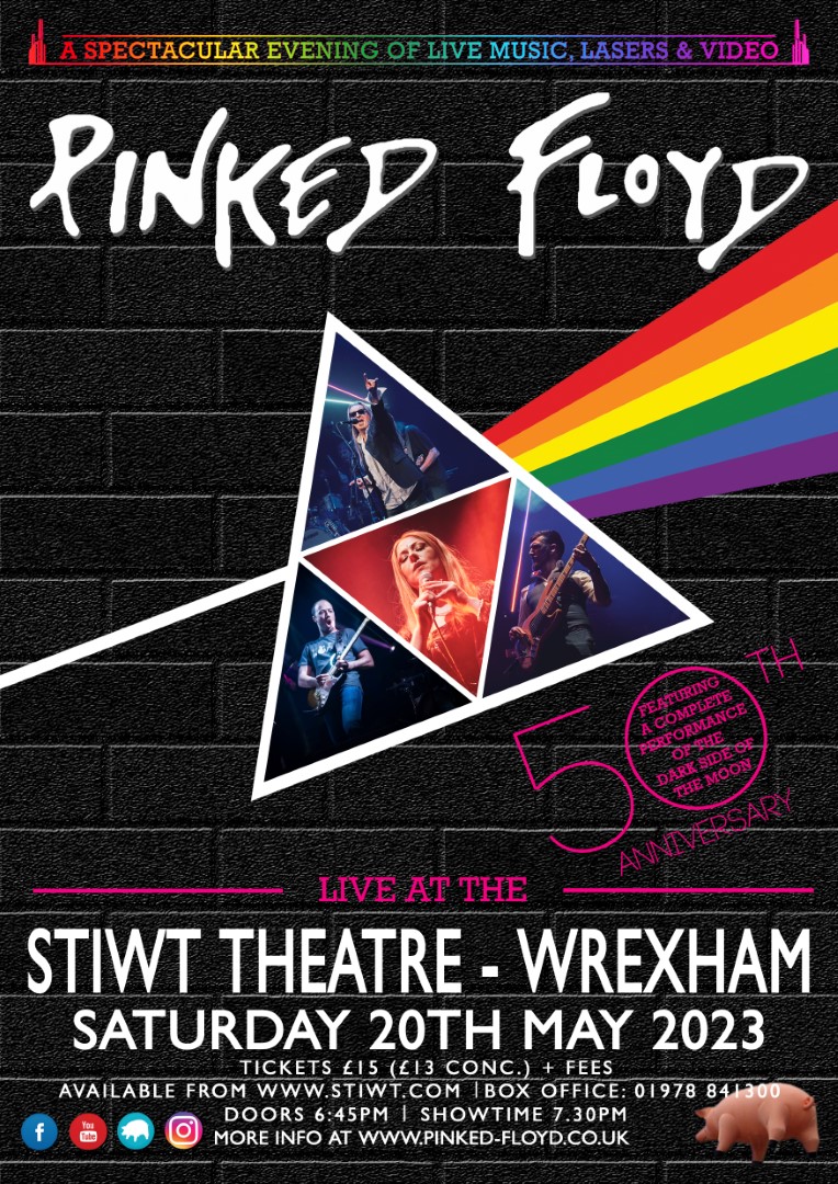 PinkedFloyd's tweet photo. The spectacular Pinked Floyd show comes to the Stiwt Theatre, Rhosllanerchrugog  - Wrexham for the first time to celebrate the 50th anniversary of The Dark Side Of the Moon with you along with other Floyd classics! https://t.co/CzWx9gg5xX

#wrexham #Rhosllanerchrugog #pinkfloyd https://t.co/bEQeOoATW9