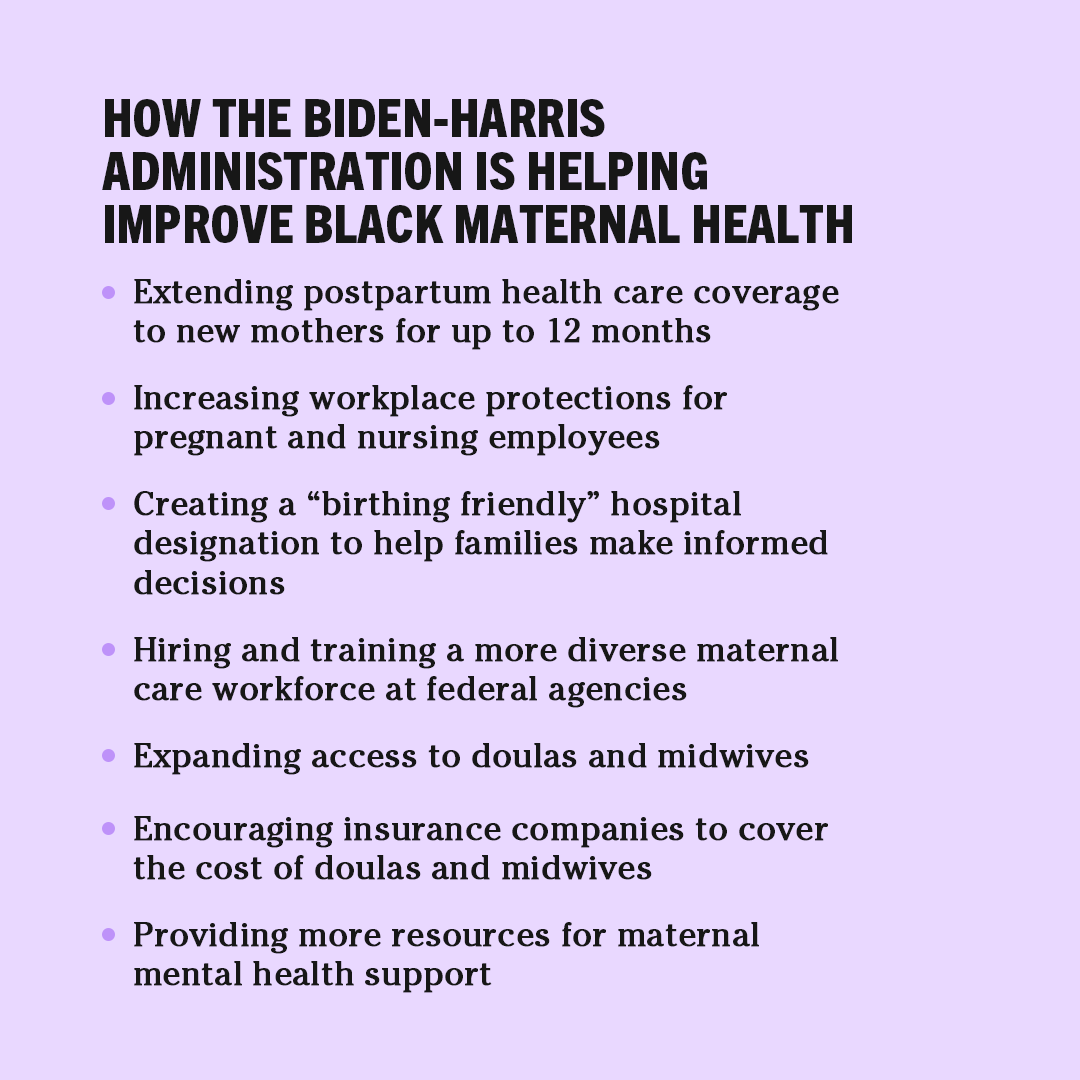 Black women in America are 3x more likely to die from pregnancy-related complications than white women. The Biden-Harris administration remains dedicated to improving maternal health and the health and safety of Black mothers across America. #BlackMaternalHealthWeek