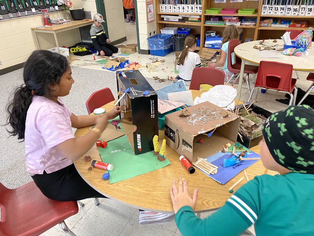 We used recycled and natural materials found in our school forest to build long houses just as the Wendat people did long ago! <a href="/GoodfellowPS/">Goodfellow P.S.</a>