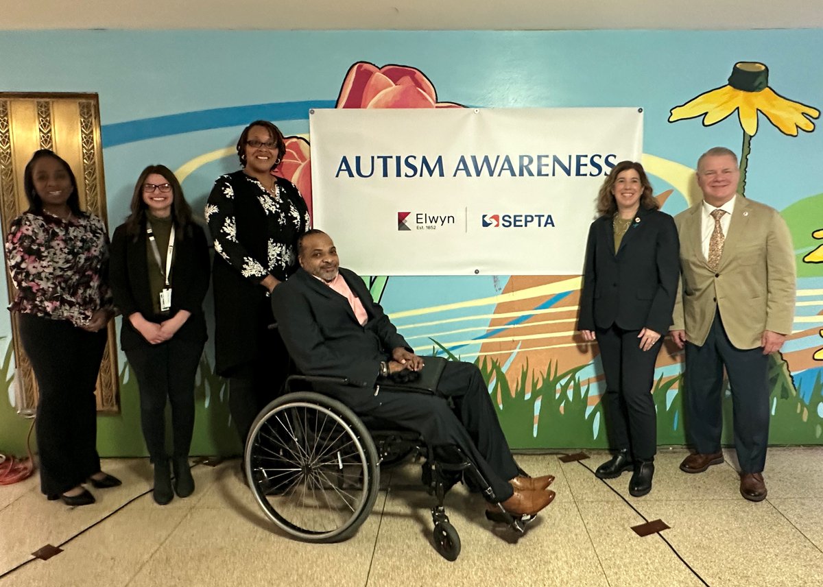 SEPTANews's tweet photo. Officials from #SEPTA &amp; #Elwyn today announced a partnership to raise awareness about support services available to riders &amp; SEPTA employees affected by #autism. SEPTA’s Accessible Travel Center is located in Suburban Station https://t.co/FmJ3HuXhud #NationalAutismAwarenessMonth https://t.co/1TNAb27uWU