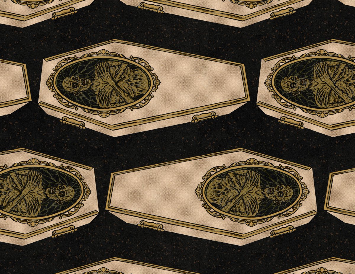 So it's #PortfolioDay huh? My name's Derek, and I love designing creepy patterns.  I'm currently looking for work in surface design, and book illustration.