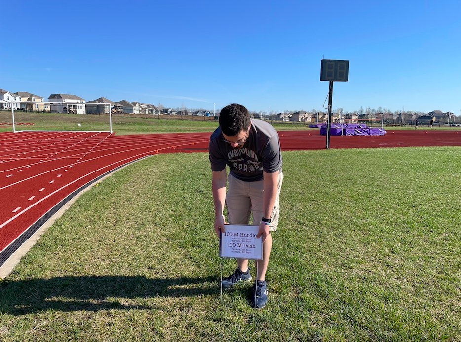 WSMSStallions's tweet photo. Preparations for hosting the 1st of 2 track meets this season has been underway all day today. It takes a lot of volunteers and hours to set up and run a meet. AD, @MrCarterWSMS, is grateful for everyone's willingness to pitch in. Go Stallions! #StallionsForward #Learn230 https://t.co/gfsQpKlby1