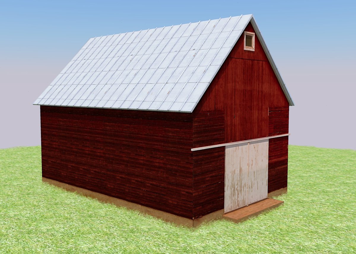 Techloftgr's tweet image. A #3D barn designed in #sketcup and post-edited in #photoshop #3dart #sketchup3d #3dmodeling