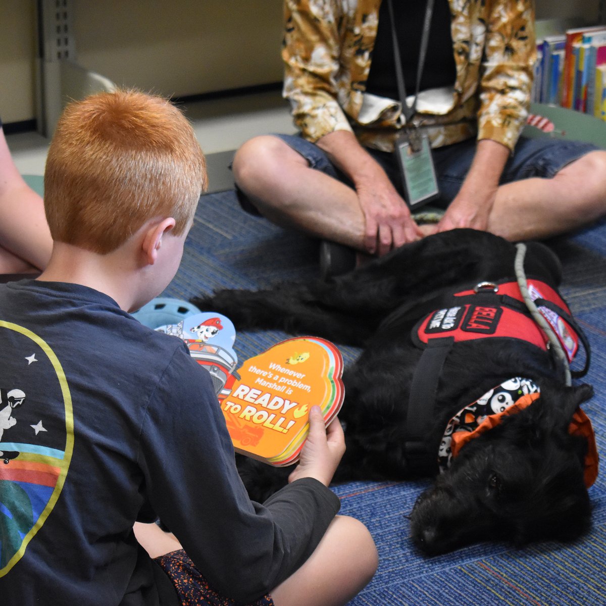 Today is #TherapyDogAppreciationDay! Thanks to library therapy dogs and volunteers for being such excellent listeners for young readers.