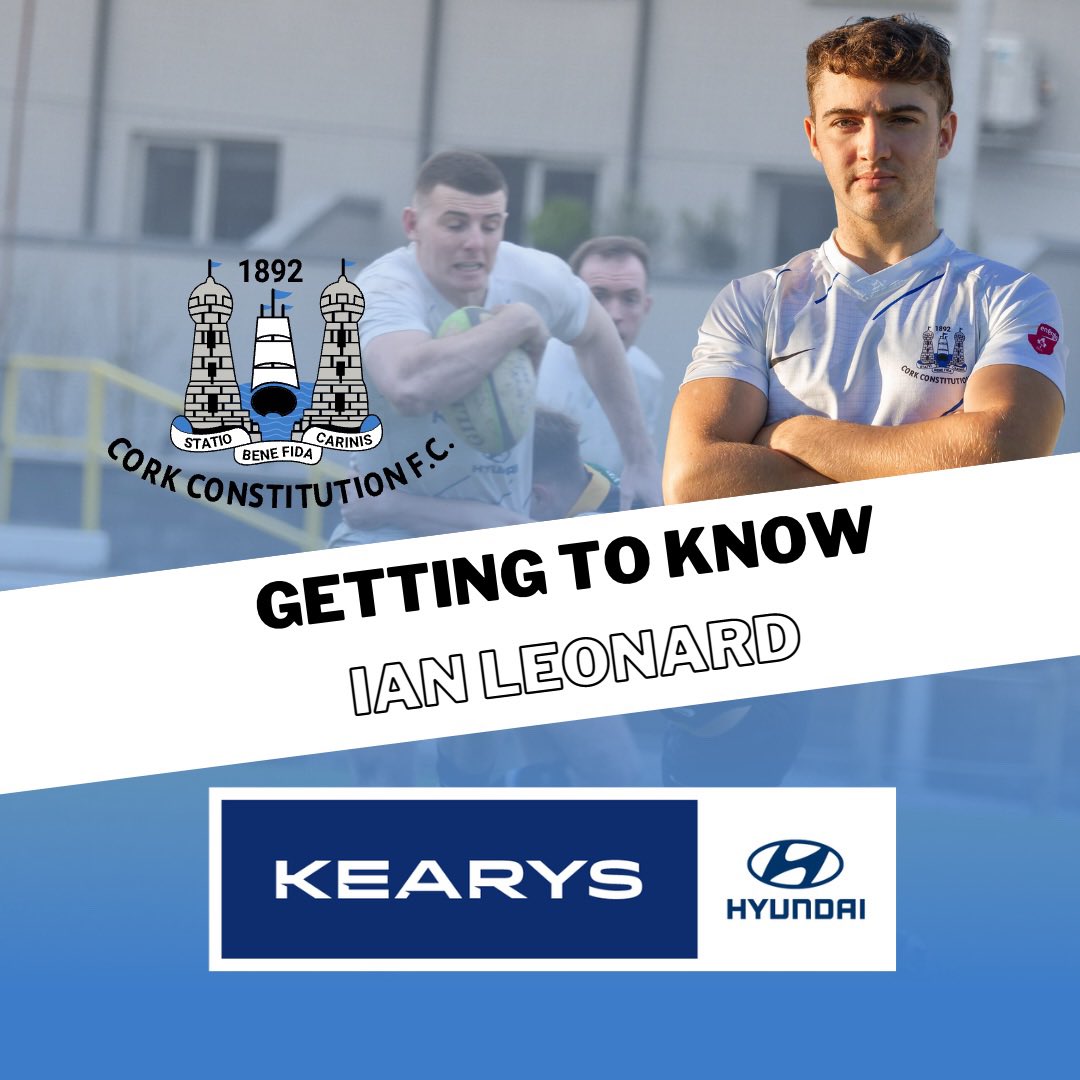 CorkConRugbyFC's tweet image. 𝐆𝐄𝐓𝐓𝐈𝐍𝐆 𝐓𝐎 𝐊𝐍𝐎𝐖... 𝐈𝐀𝐍 𝐋𝐄𝐎𝐍𝐀𝐑𝐃 👋🏻
This week we get to learn more about Ian Leonard! 
See below ⬇️ to learn more about our Scrum Half.  
#GettingToKnow #CorkCon #PositiveEnergy #IrishRugby #Rugby