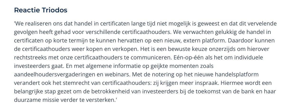 jsshgnt's tweet photo. #Triodos #certificatentragedie 

Reactie van @TriodosNL op uitzending #AVROTROSRadar

Hetzelfde zeggen jullie al jaren op de BAVA’s tegen ons met zelfverzekerdheid en air van onvermijdelijkheid.
Maar dit op TV zeggen lukt ineens niet?
#veelzeggend https://t.co/1S5kg1bcby
