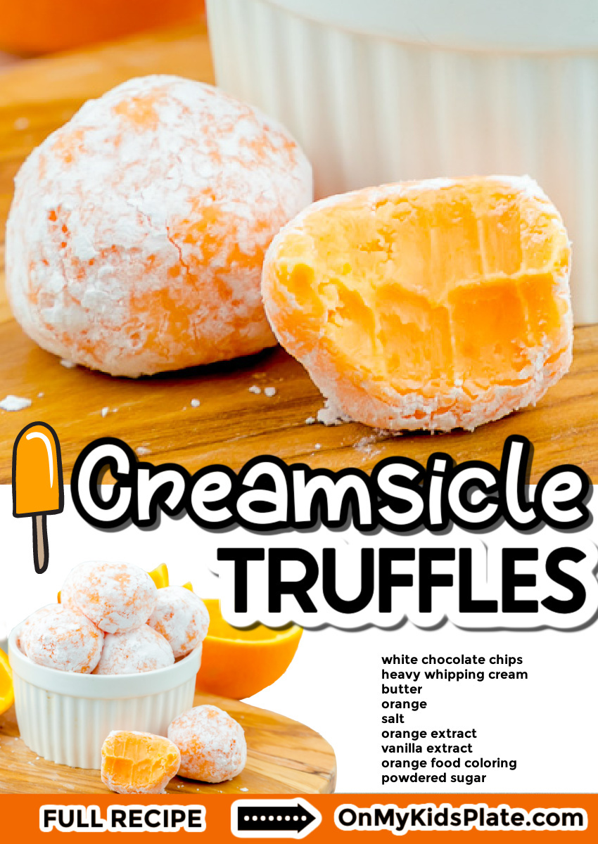 Creamsicle Truffles! Creamy orange vanilla two bite treats that will take you back to summer days! #chocolate #dessertfirst #dessertrecipes
onmykidsplate.com/orange-creamsi…