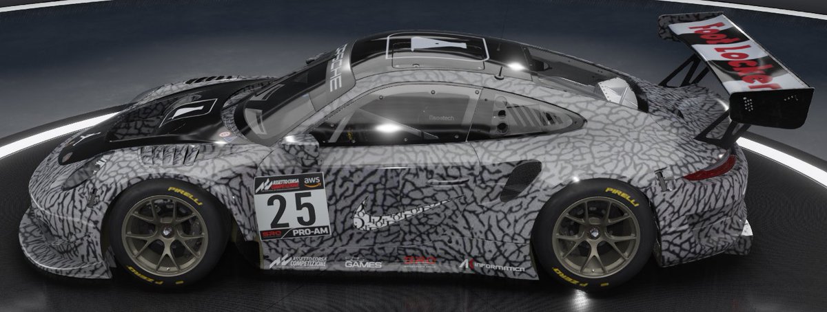 my_side_kicks's tweet photo. New custom livery for Assetto Corsa competitizione #sneakerhead #sneakerlab #jumpman #ciroc #nike #porsche #simracing #simracer #lowfuelmotorsport #lfm #acc #assettocorsa #gtworldchallenge #gt3 #porschegt3 https://t.co/eGlPDbIvYu