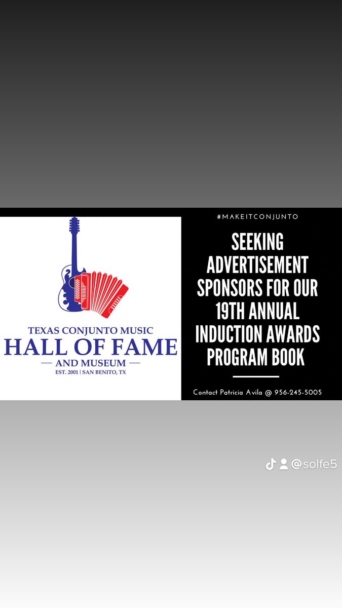 SbtxConjuntoHOF's tweet photo. We are seeking #sponsors - reach out Patricia Avila @ 956-245-5005! #makeitconjunto #support #museum #HallOfFame #music https://t.co/MIjwAuF8M2