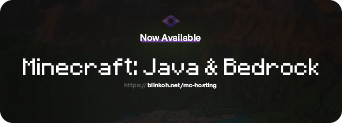 BlinkohHost's tweet photo. ⛏️Attention #Minecraft enthusiasts! Our Java and Bedrock hosting is NOW LIVE at Blinkoh!

🚀With premium hardware and 10+ Tbps DDOS protection, your server will stay running smoothly no matter what. Don't miss out! Visit https://t.co/4JmoAuXxAE #Blinkoh #Gaming #Hosting https://t.co/kPUqyzDJk3