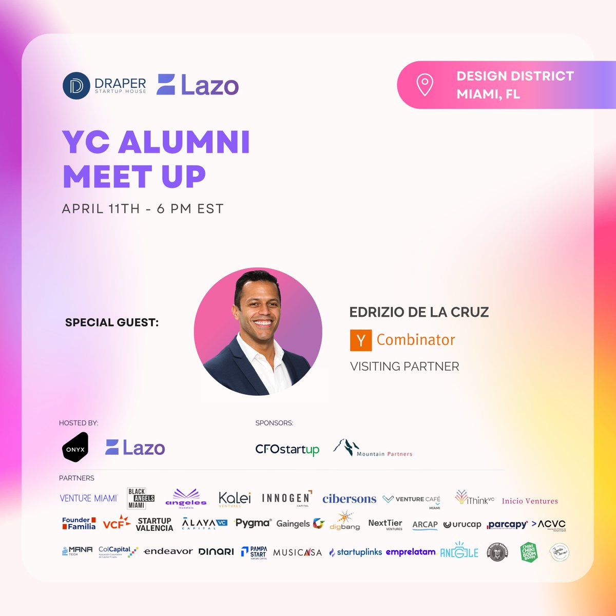 joinlazo's tweet image. Today We&apos;re co-hosting a #YCAlumni Meet Up event with @onyxprivate_ at the D&amp;amp;LSH 🎉 

Thanks to our special guest, @EdrizioCruz, for joining us! 💯🚀

Stay tuned for a recap of the event. 

Calendar of activities: bit.ly/LazoFoundersHo…

#MiamiTechMonth @ycombinator