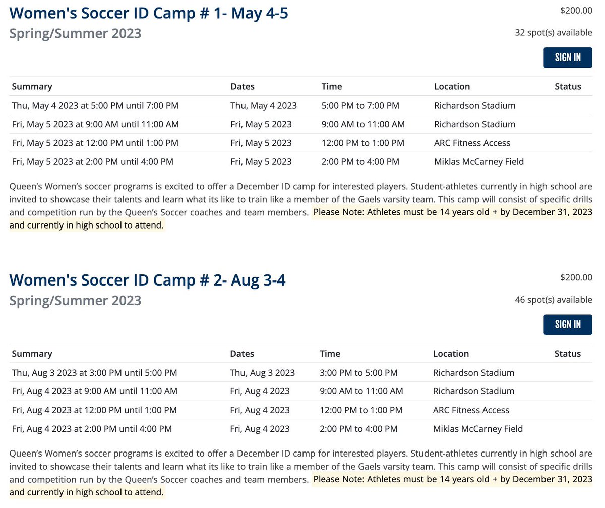 queenswsoc's tweet photo. High school student-athletes currently in Highschool (grades 9-13) are invited to showcase their talents and compete in a state-of-the-art facility. 

This camp will consist of specific drills and competition run by the Queen’s Men’s and Women’s coaches and members. https://t.co/a1MRhdFNPW