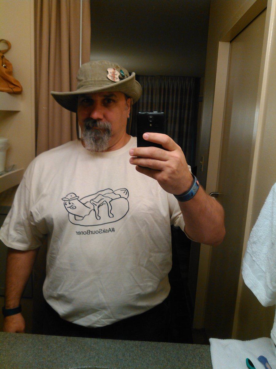 1YAtDis's tweet photo. @3OclockRadio Here I am at the parks way back in 2018 in my #AskSourBoner t-shirt. Any new merch coming? Can I send design ideas? 😁 https://t.co/3zr6mEXON5