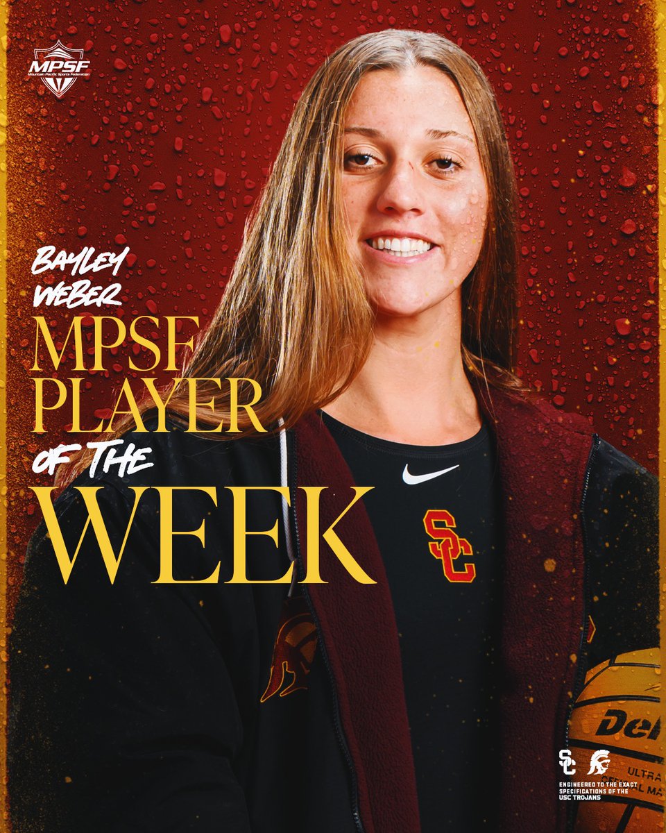 👏Have a day, Bay!👏
Her four-goal effort to help the Trojans beat Stanford secured Bayley Weber’s third MPSF Player of the Week pick of the year!
#FightOn ✌️