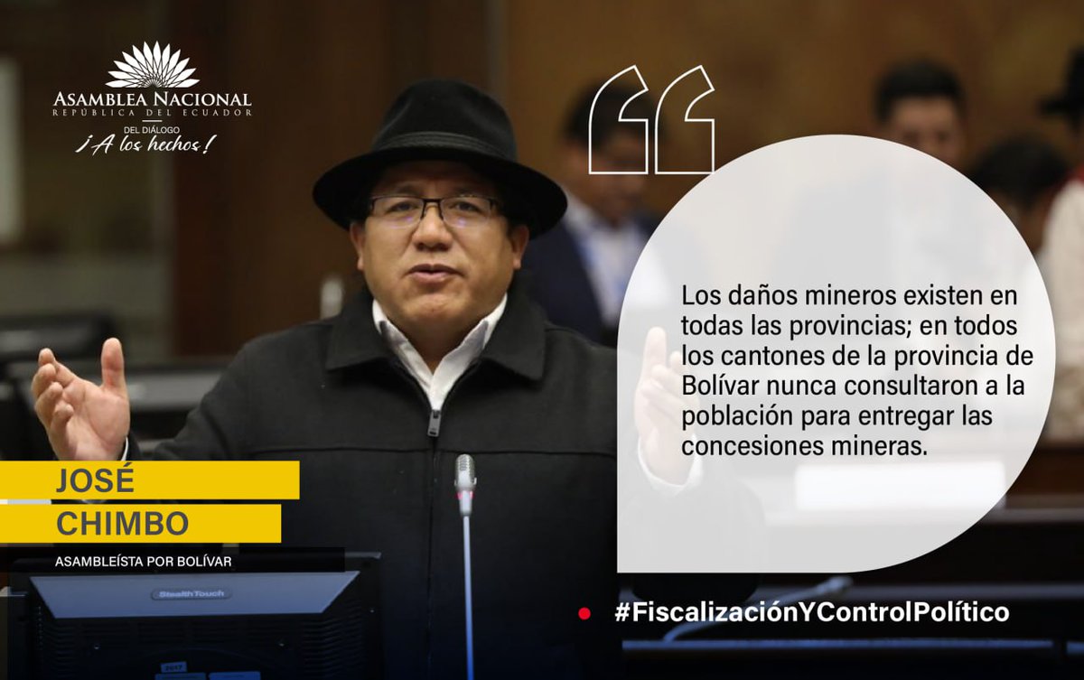 Lo que pasa en la provincia de Napo, pasa en la Provincia de Bolívar, Imbabura, Azuay y Zamora los gobiernos entregaron las conseciones de forma  ilegal, inconsulta e inconstitucional, a las empresas transaccionales, auditar y dejar sin efecto. <a href="/BancadaPkEc/">Asambleístas Pachakutik 🇪🇨</a> <a href="/CONAIE_Ecuador/">CONAIE</a>