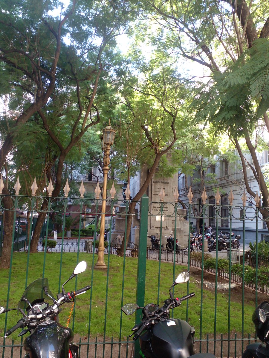 RozasGaray's tweet image. Falta de Respeto. El monumento a #Dorrego en Viamonte y Suipacha e #CABA esta tapado por ramas y se usa como parking de motos.