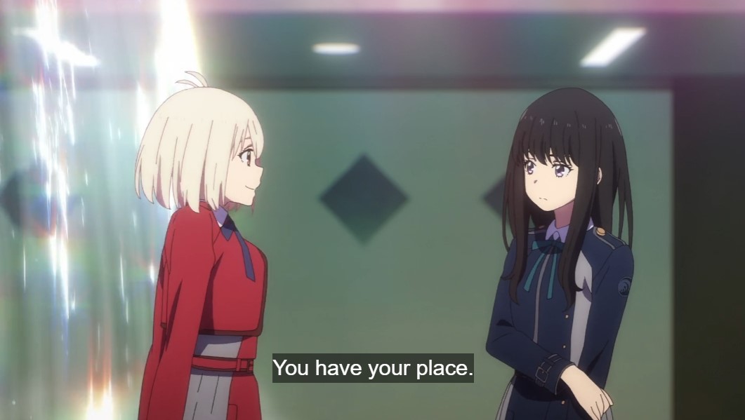 TheseAnimeLines's tweet photo. You're gonna become sad just so you can meet someone else's expectations? That's boring. You have your place.
~ Nishikigi Chisato || Lycoris Recoil

#Anime #AnimeQuotes #Quotes #QuotesDaily #AniTwt #LycorisRecoil #ChisatoNishikigi #TakinaInoue #Expectations #OwnPlace https://t.co/isPxKyXcZN