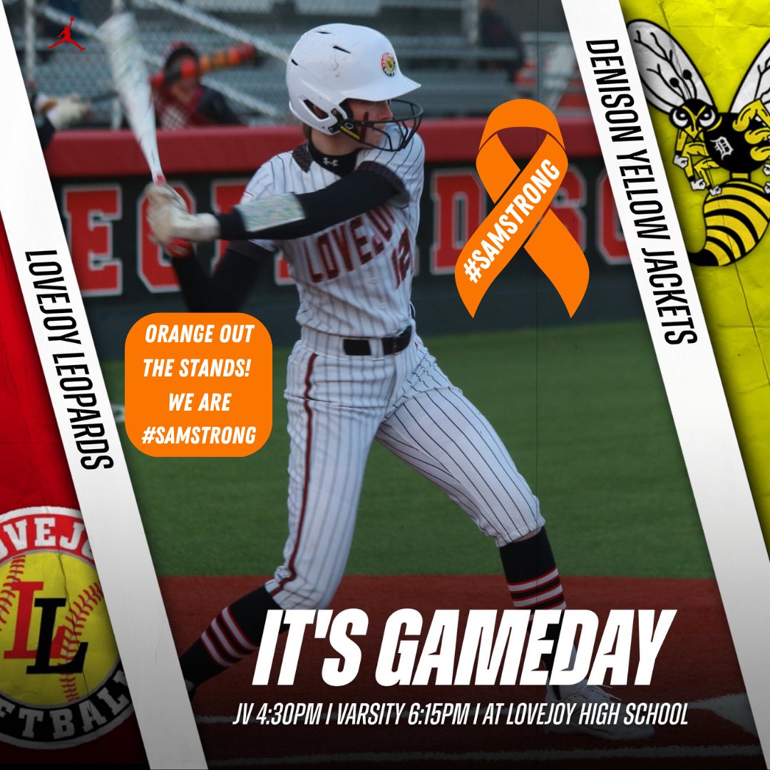 coachDJLopez's tweet image. #SamSTRONG 
🚨HOME GAME TONIGHT!!
‼️TEACHER APPRECIATION NIGHT
🆚Denison Yellow Jackets
⏰JV 4:30 // Varsity 6:15
🥎Lovejoy Softball Field
🧡We ask that our fans wear orange with us for the remainder of our season to show that no one fights alone! 
⁦@SoftballLovejoy⁩