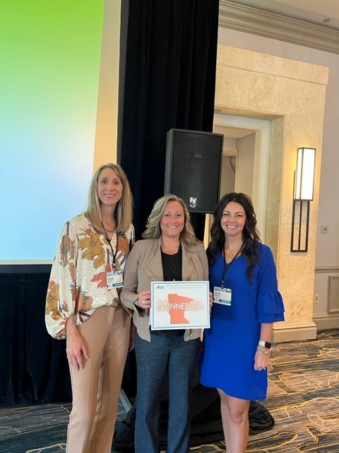 MNCOE11's tweet photo. Hope, Karen and Sara are attending the National Training Institute on Effective Practices this week. They will be attending sessions and presenting. Thank you for sharing the amazing work happening in programs across MN. Have a fantastic conference! #MNCoE #PyramidModel https://t.co/Cm2hFgPlQN