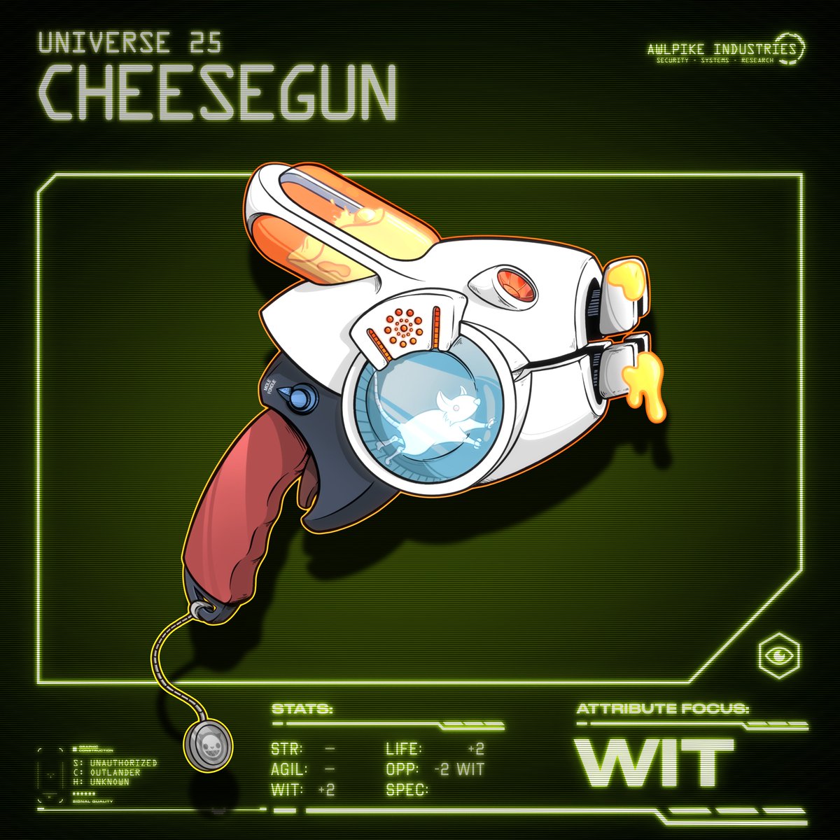 INTRODUCING CHEESEGUN
&amp; ELECTRIC MOUSEWHIP

Legendary Weapons...from our comrades
at @unv_25 !!

🧵1/4

What are Legendary Weapons?
When is the mint?
What is the secret?