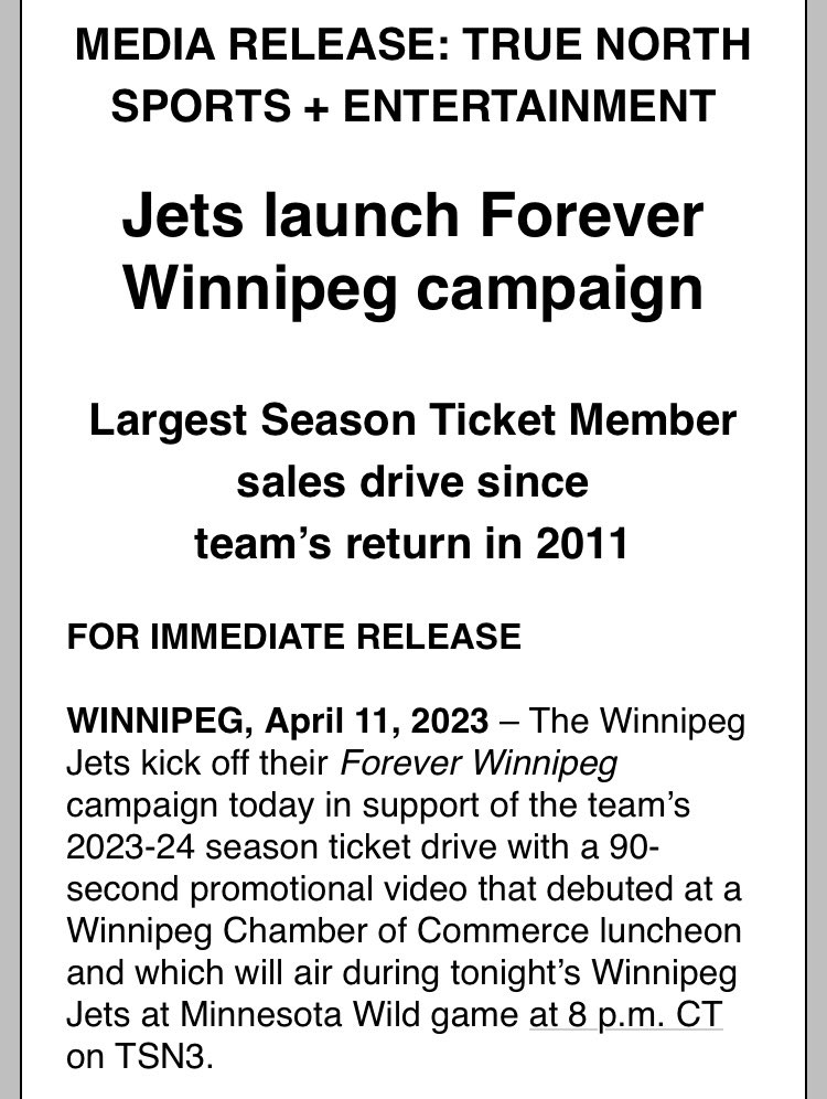 Mike McIntyre on Twitter "NHLJets have launched their “largest season