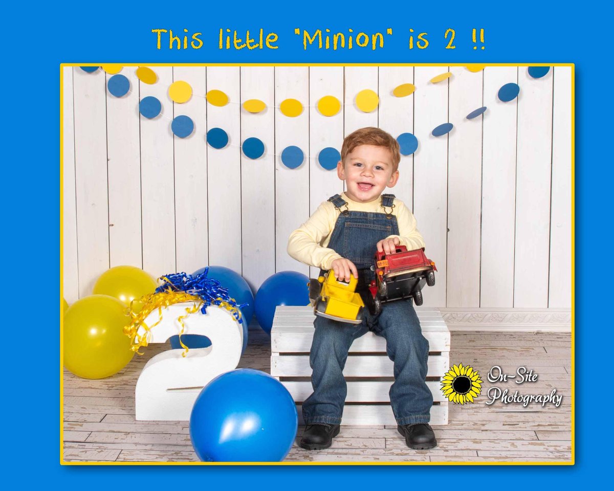 OnSitePhoto's tweet photo. This little "Minion" is Two this month! Happy Birthday! We have many props and themes, check out our galleries, https://t.co/gntzCYANDx https://t.co/TEaHayEvmj