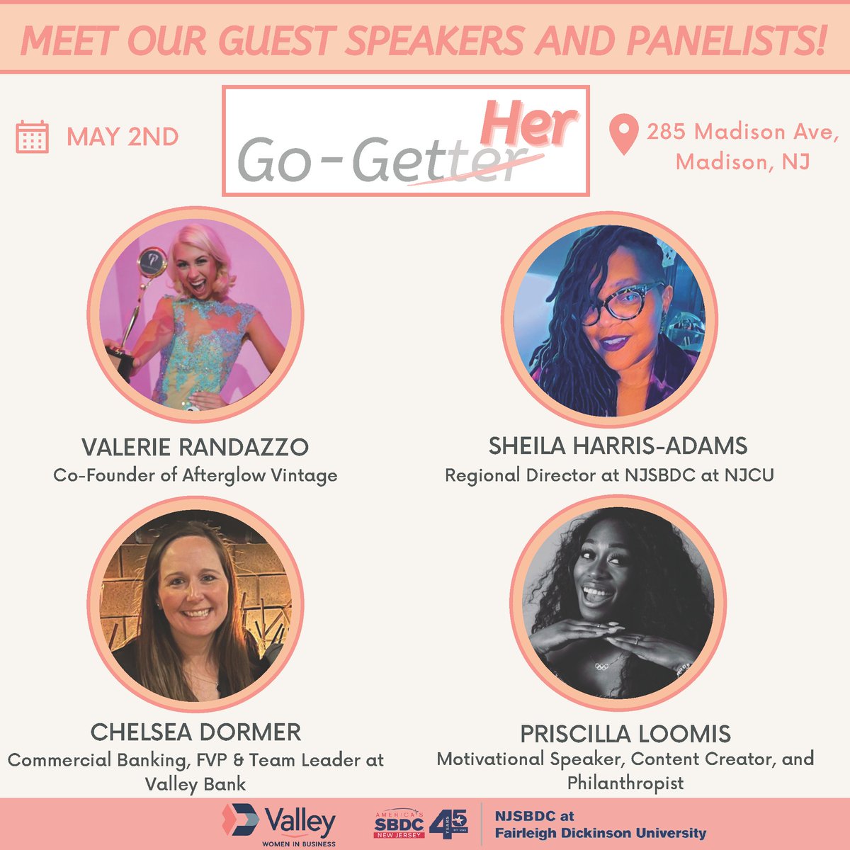 Meet the inspirational, strong, and powerful speakers of our May 2nd Women's Empowerment Summit!! 🤩💪 Register now: eventbrite.com/e/go-gether-ti…
#njsbdc #womensupportingwomen  #whatsnewfdu #asbdc #sba #fdu #smallbusiness #WomenEmpowerment