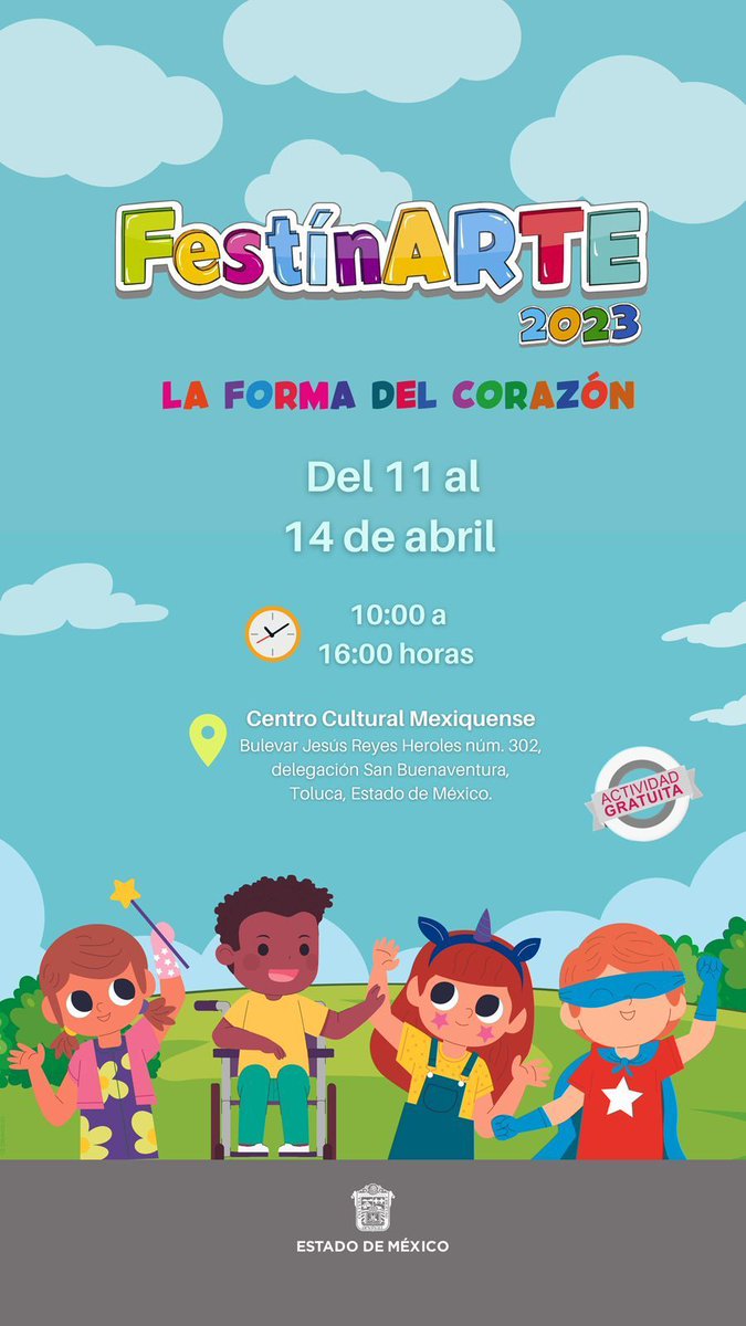 #FestínArte 2023

11 al 14 de abril 10:00 a 16:00 hrs.
Centro Cultural Mexiquense, #Toluca
twitter.com/culturaedomex/…
@Marcelaglezs @CulturaEdomex @EdomexTurismo @ivetiga