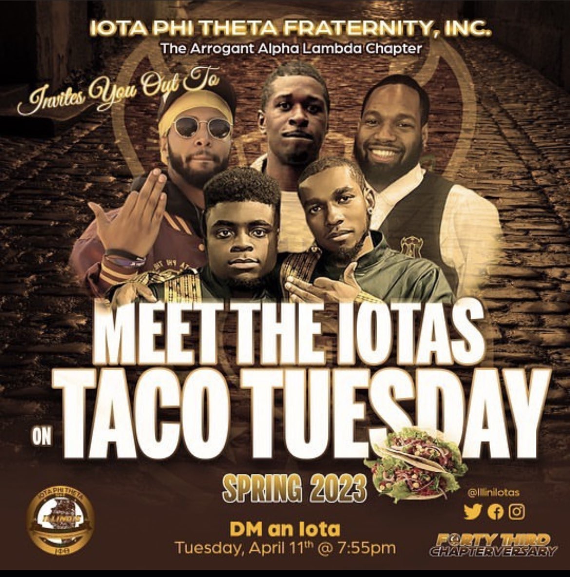 IlliniIotas's tweet photo. Meet the Iotas Tonight!
To celebrate our Charter Day, we are introducing our Neos!
Enjoy tacos, music, games, even do homework and kick it with the Iotas. Food, drinks, and games will be provided. DM one of the Iotas for the location.
#uiuc23 #uiuc24 #uiuc25 #uiuc26 https://t.co/jvvG0rL3Av