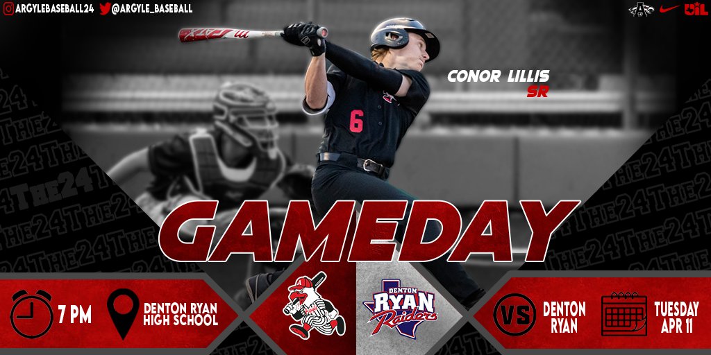 ⚾️Gameday!

Your Argyle Eagles head across Denton to face the Ryan Raiders in a district match up! #The24

<a href="/ArgyleISD/">Argyle ISD</a> I <a href="/ArgyleSports/">Argyle Eagles Booster Club</a> I <a href="/TheTalonNews/">The Talon News</a>