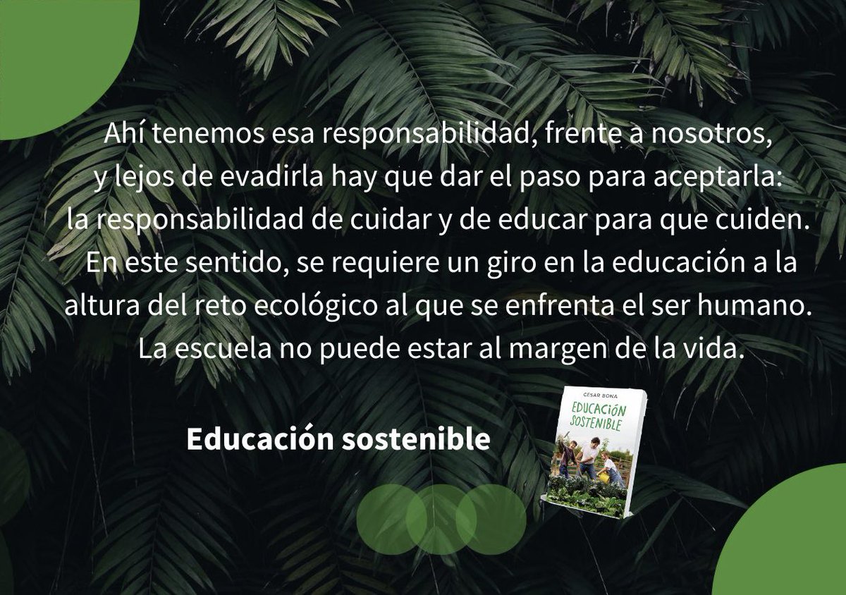 cccesssarrr's tweet photo. La responsabilidad de cuidar y de educar para que cuiden. 

Educación sostenible. 

#educacion #medioambiente #escuela #sostenibilidad https://t.co/vqY66gjjKS