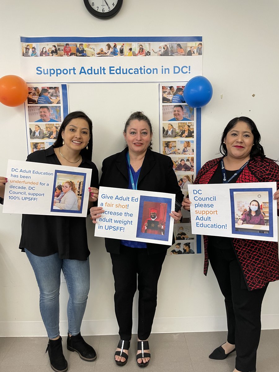 BriyaPCS's tweet photo. Adult-serving schools compete for staff with K-12 schools. However, they receive less funding to offer competitive pay and benefits. @councilofdc, support our students, teachers by fully funding adult education at 100% of the #UPSFF foundation rate. https://t.co/Gy1w3LHNQo