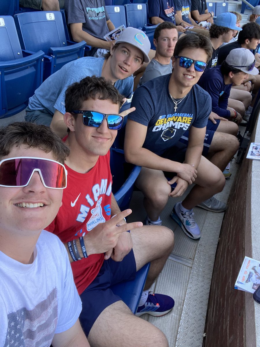 MerricMumford's tweet photo. Having so much fun @UVABaseball! #gohoos #hoossmiling @bigdonkey47 @rcthomp_son21 @brenn_scott @milesgodw1n https://t.co/vqd8tDEbhP