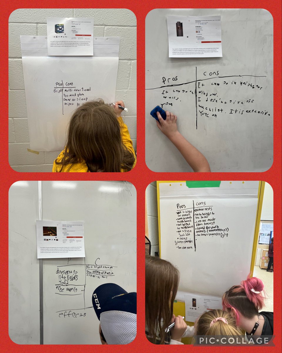 ElliseMackie's tweet image. Weighing the pros and cons of different outdoor lighting options from the perspective of light pollution on humans and wildlife. Lots of great conversation focused around use and intended/unintended outcomes. @EmilyStowePS #thinkingclassroom #verticalspaces