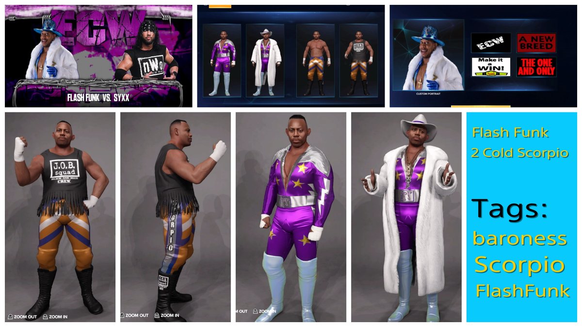 #wwe2k23 #FlashFunk #2ColdScorpio uploaded to CC tags: baroness, Scorpio, FlashFunk