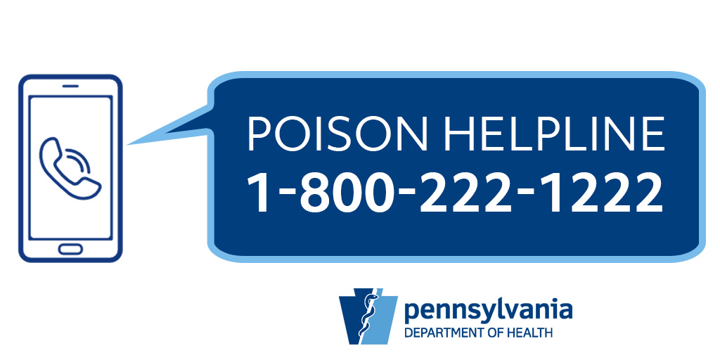PAHealthDept's tweet photo. Be prepared for a poison emergency!🚨 Make sure to add the #PoisonHelpline to your contacts, especially if you have children: 📞 1-800-222-1222 https://t.co/9X03FkxKTK