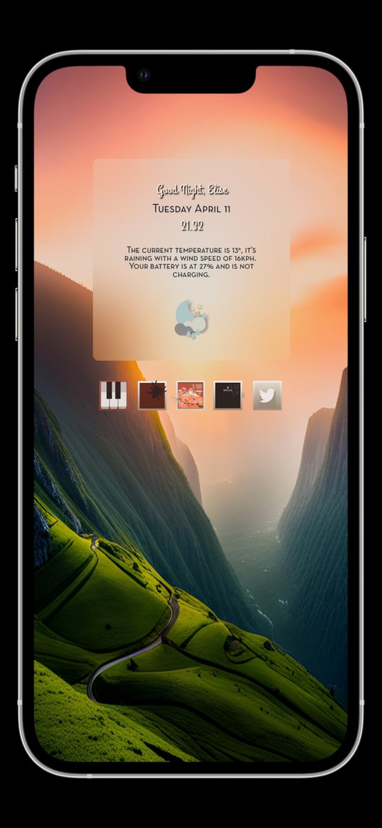 A fast one for good night...😴 🌜🏞
Wallpaper: @jianoliu 
Icons: @paulebh0y 
My #lockpluspro #widget and weather icons 
#jailbreak #iOS14.4 #unc0ver #Fugu14