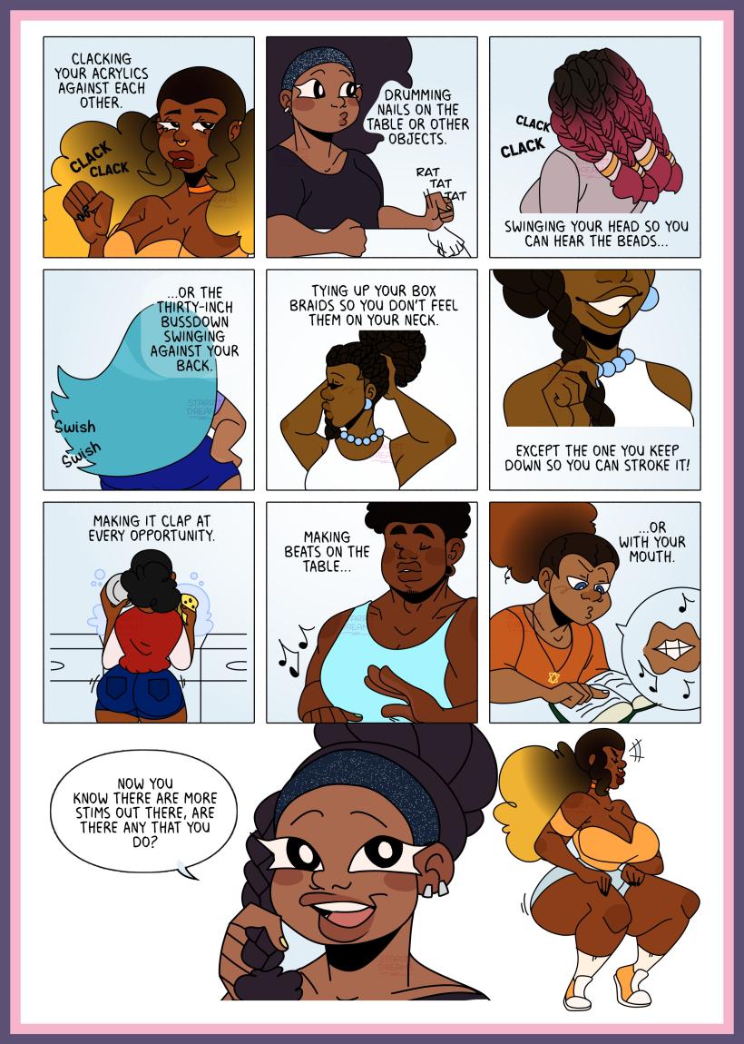 Turns out I do stim. A lot. But a lot of mine are culturally relevant and so they didn’t stick out as much to me or those around me (except when my Mum was telling me to stop twerking for Jesus!) Diagnostic manuals need to do a better job of expanding the examples they give (3/3)